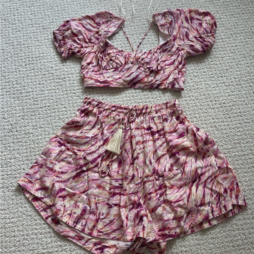 Skylar and Madison Pink Matching Shorts and Top Set